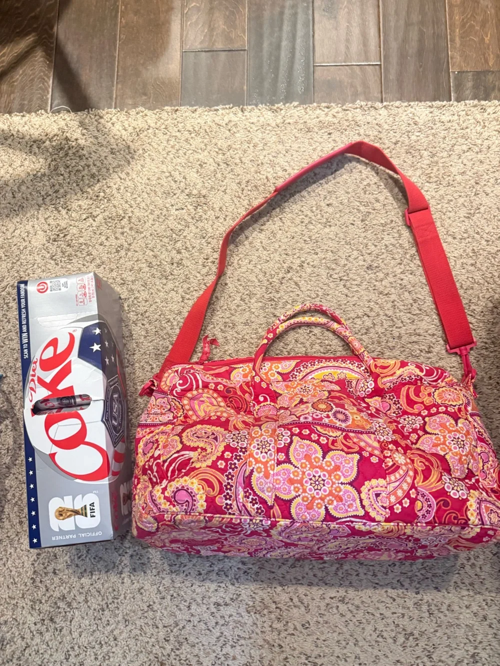 EUC Vera Bradley weekender bag, smoke free home, retired print